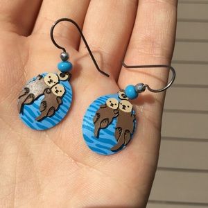 cute otter earrings